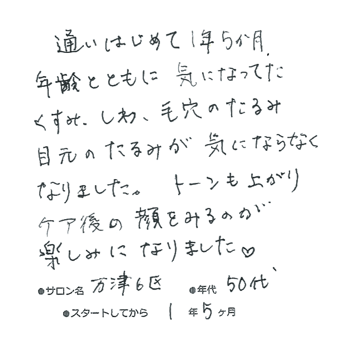 50代,女性,シミ,くすみ,毛穴のたるみ,美白