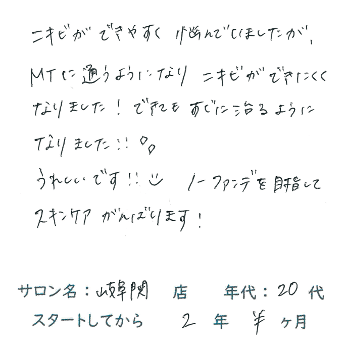 20代,女性,ニキビ